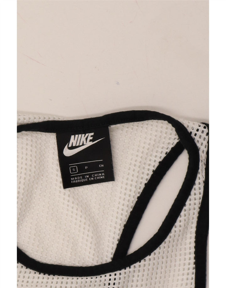 NIKE Womens Graphic Vest Top UK 10 Small White Colourblock Polyester Vintage Nike and Second-Hand Nike from Messina Hembry 