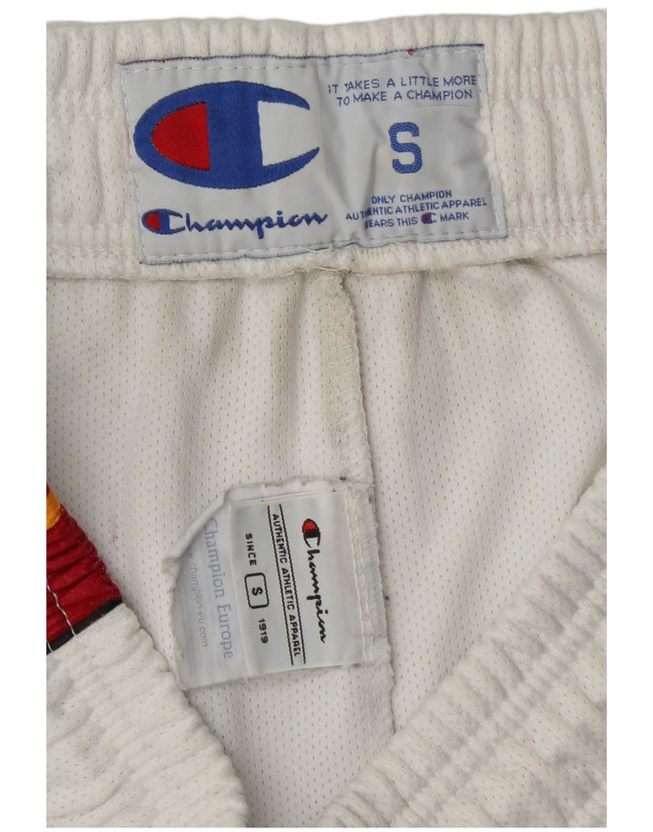 Pantaloncini sportivi grafici da uomo Champion piccoli in poliestere color block bianco