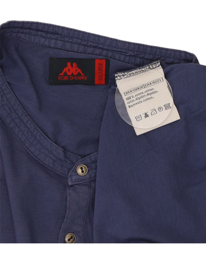 Top Kappa Uomo Manica Lunga 2XL Cotone Blu