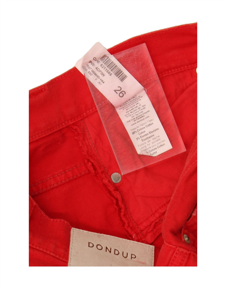 DONDUP Womens Denim Shorts W26 Small Red Vintage Dondup and Second-Hand Dondup from Messina Hembry 