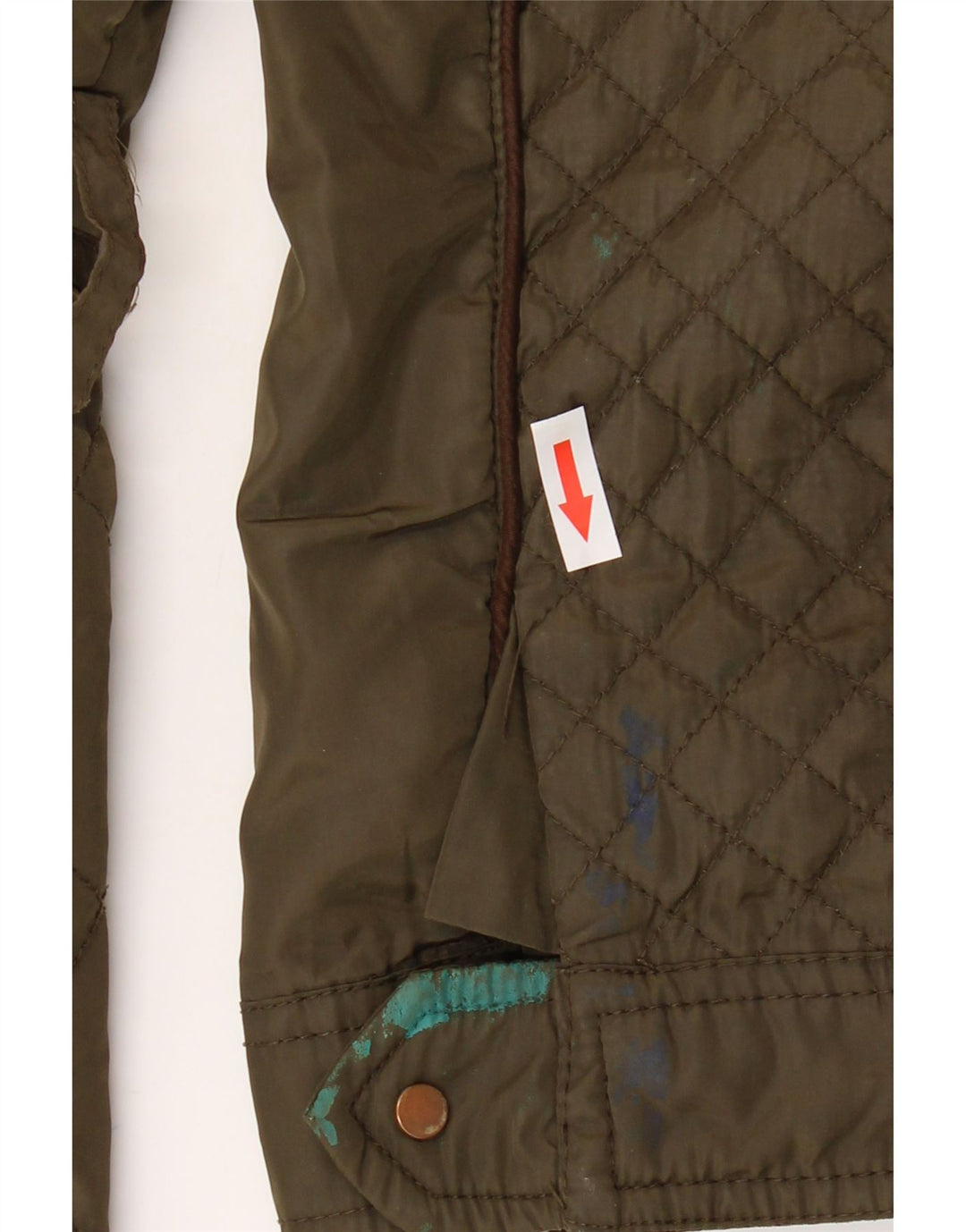 Giacca trapuntata militare da donna Zara UK 16 grande color cachi