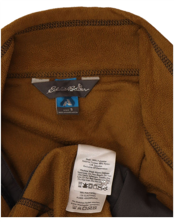 Giacca in pile da uomo Eddie Bauer UK 36 Small Marrone Colourblock Poliestere