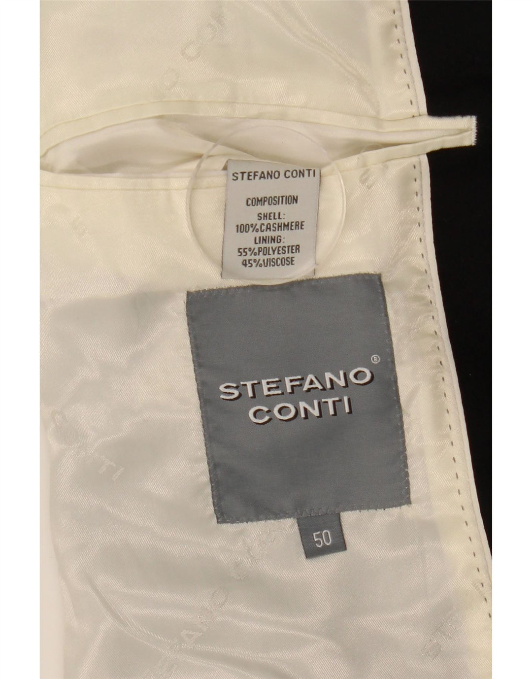 Cappotto Uomo Stefano Conti IT 50 Large Nero Cashmere