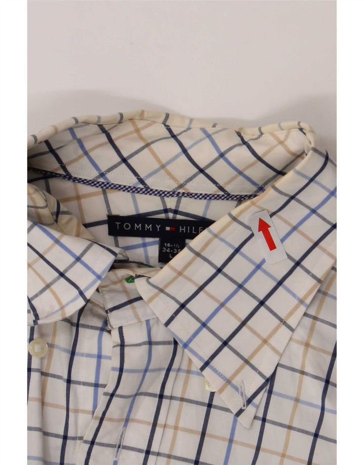 Camicia da uomo Tommy Hilfiger taglia 16 1/2 grande motivo a quadri multicolore