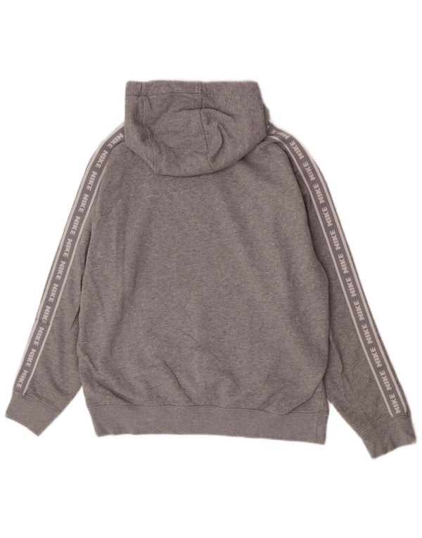 Felpa con cappuccio grafica Nike da uomo in cotone chiazzato grigio medio