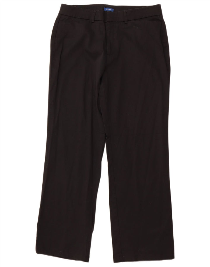 DOCKERS Pantaloni casual dritti da donna US 12 Large W32 L29 Cotone nero