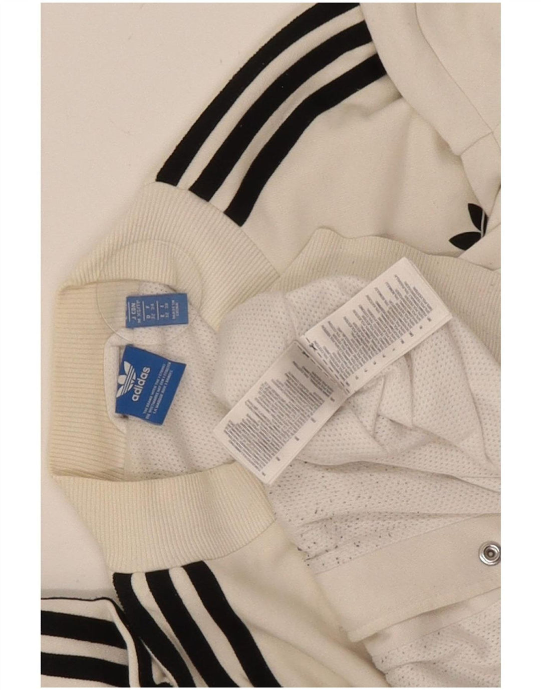 Giacca da ginnastica oversize da donna Adidas UK 6 XS cotone bianco