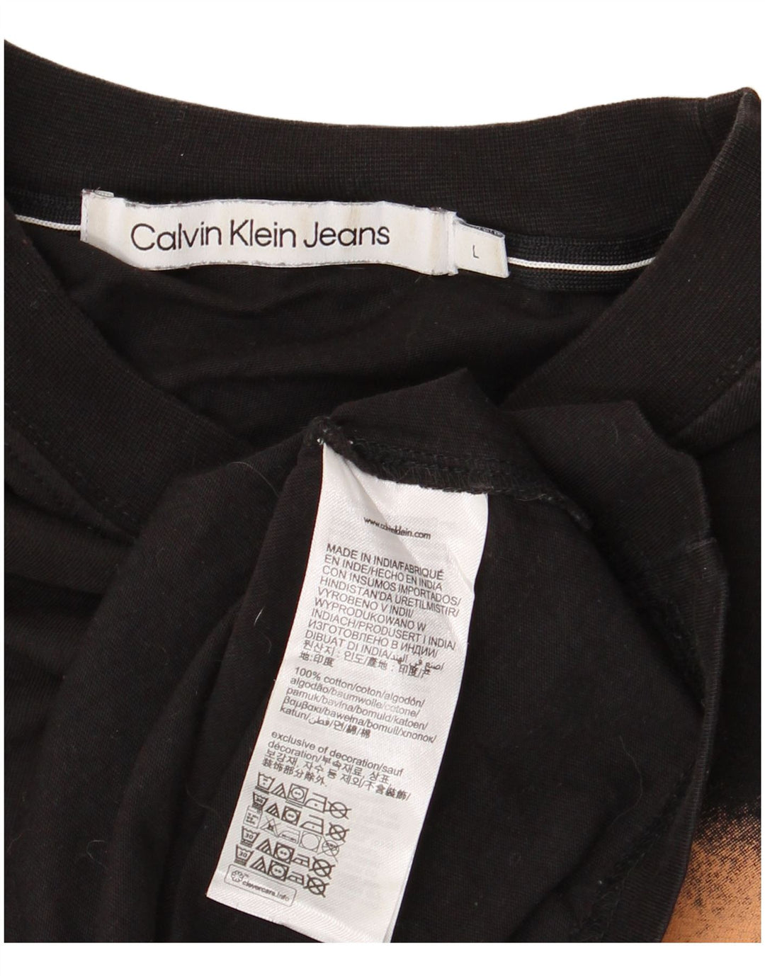CALVIN KLEIN JEANS T-shirt da uomo Top Large in cotone tie-dye nero