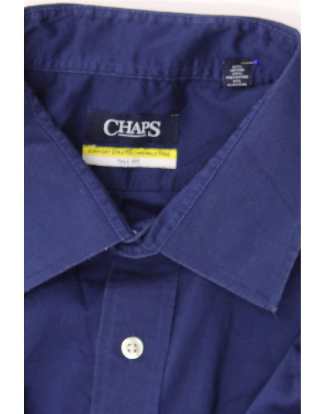 Camicia alta da uomo Chaps taglia 18 2XL cotone blu