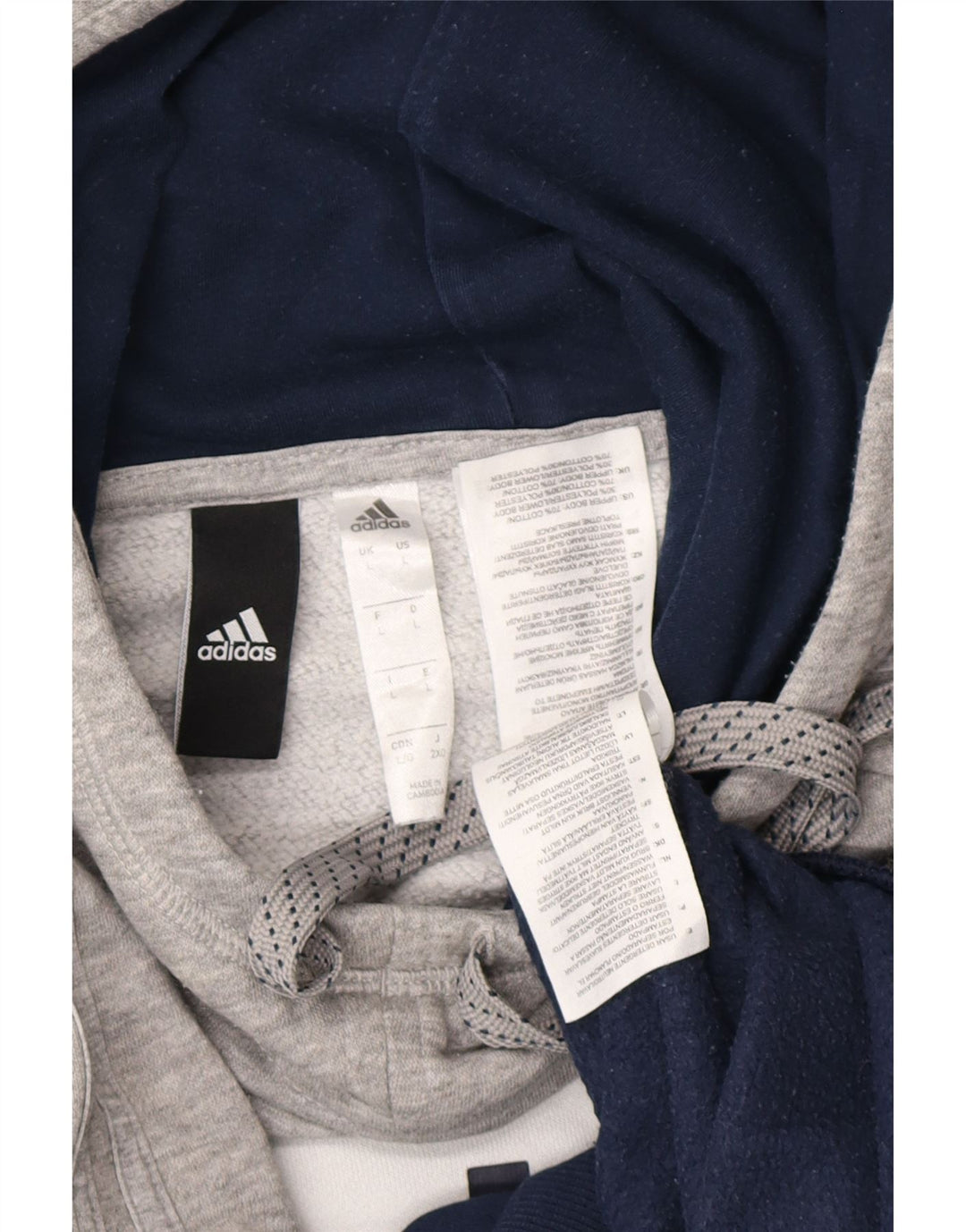 Maglione con cappuccio grafico da uomo ADIDAS grande in cotone color block multicolore