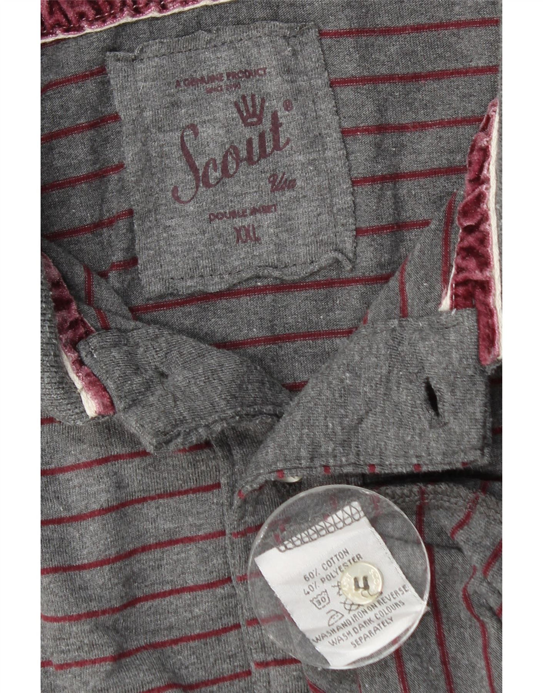 Polo da uomo Scout 2XL in cotone a righe grigie