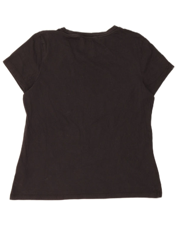 Calvin Klein Jeans Womens Graphic T-Shirt Top UK 14 Large Black Cotton