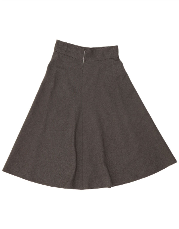 Gonna a trapezio a vita alta da donna vintage W28 grigio medio