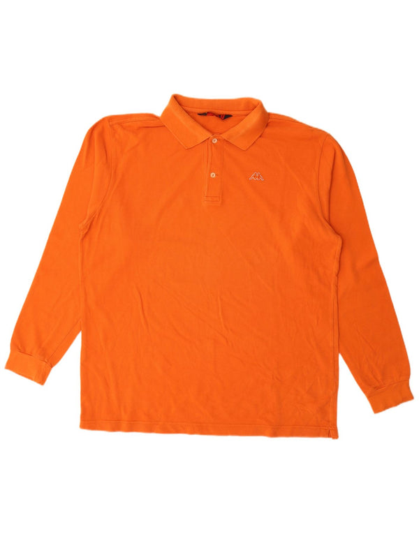 Polo Kappa Uomo Manica Lunga XL Arancione Cotone