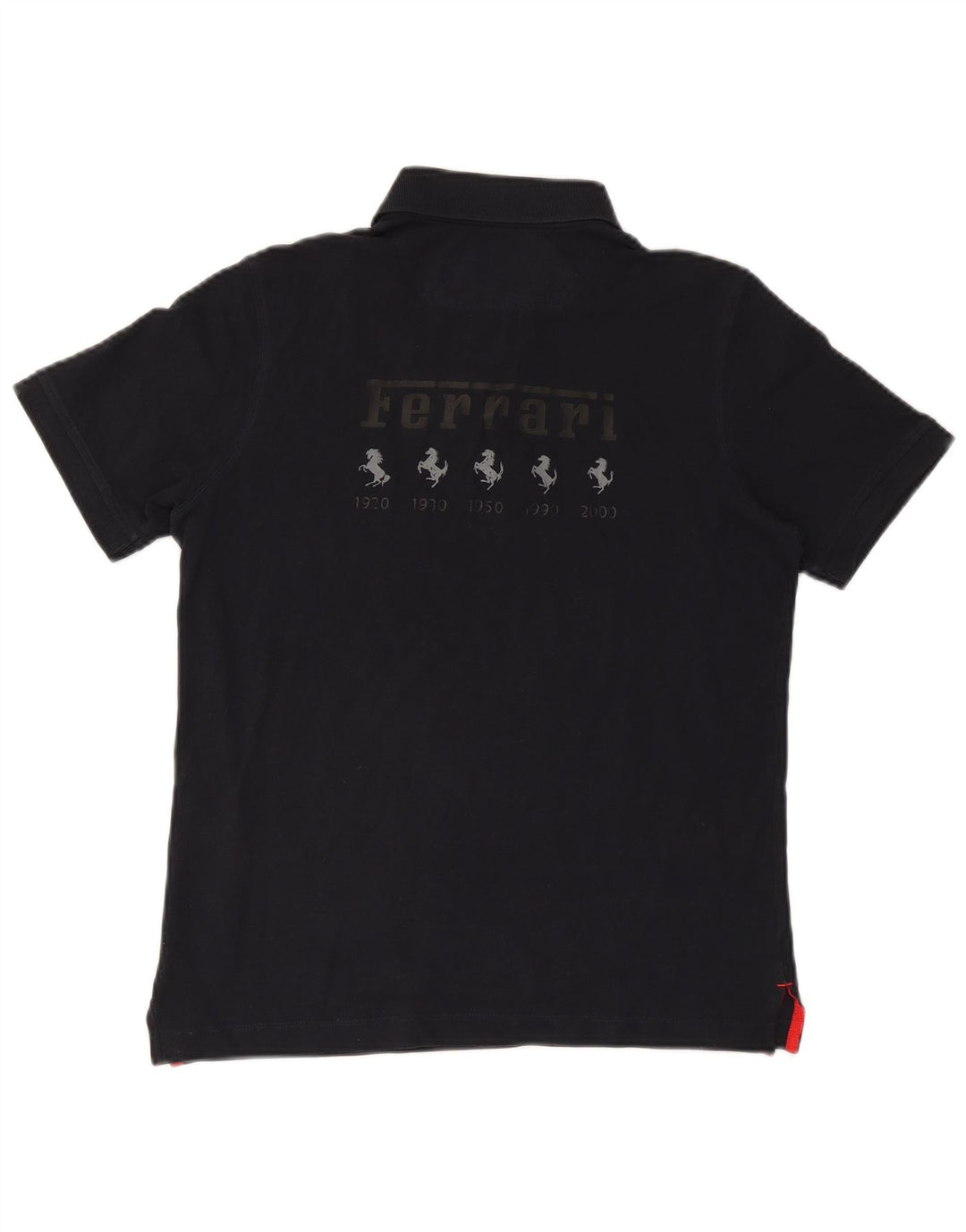 Polo grafica da uomo Ferrari piccola in cotone blu navy