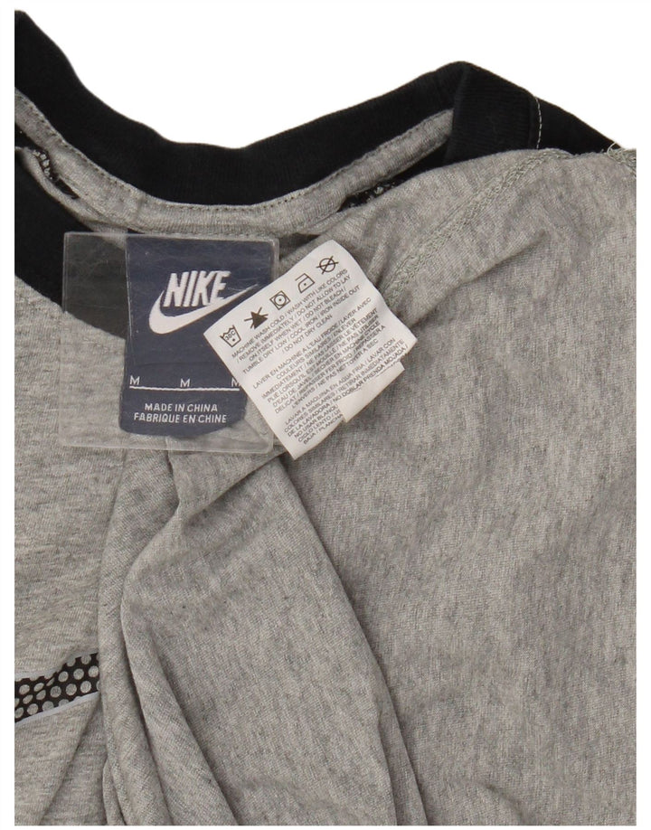 Top grafico Nike per ragazzi, maniche a 3/4, 10-11 anni, cotone color block grigio medio