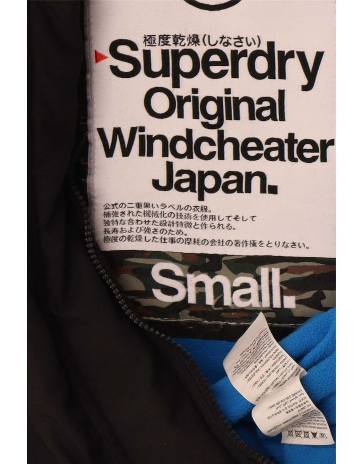Giacca a vento grafica da donna Superdry Windcheater UK 10 piccola nera
