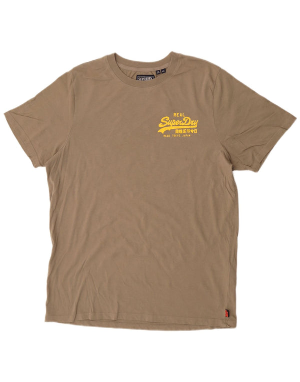 T-shirt grafica da uomo Superdry Top 2XL cotone kaki