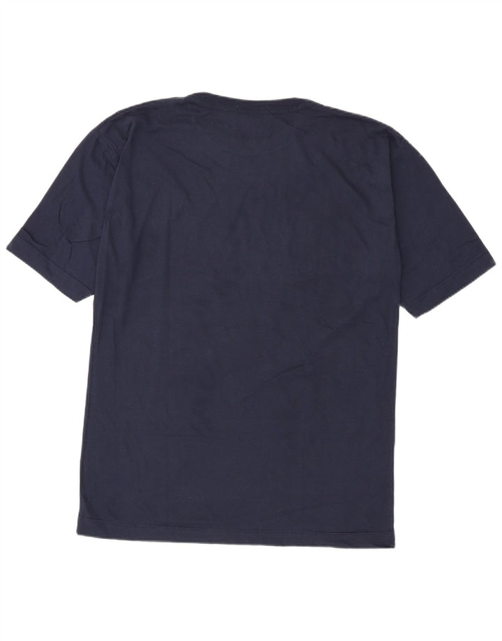 T-shirt grafica da uomo vintage Top in cotone blu navy medio