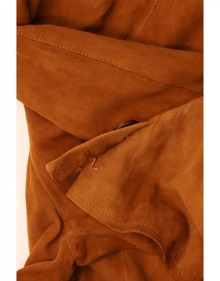 Giacca vintage in pelle scamosciata da donna IT 42 Pelle marrone medio