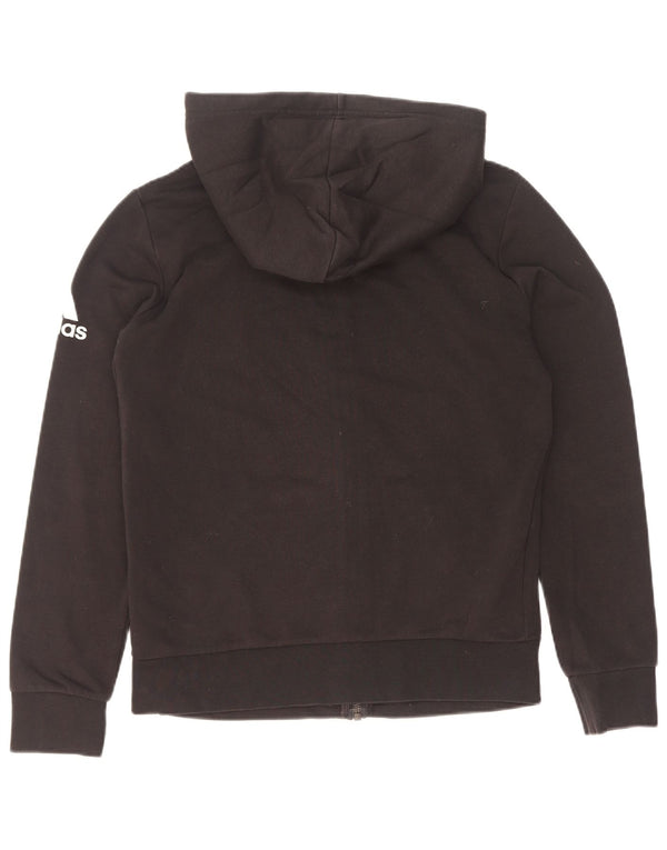 Maglione con cappuccio e zip grafica da donna Adidas UK 12 medio nero