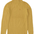 Maglione maglione collo alto da donna BENETTON UK 10 piccolo giallo