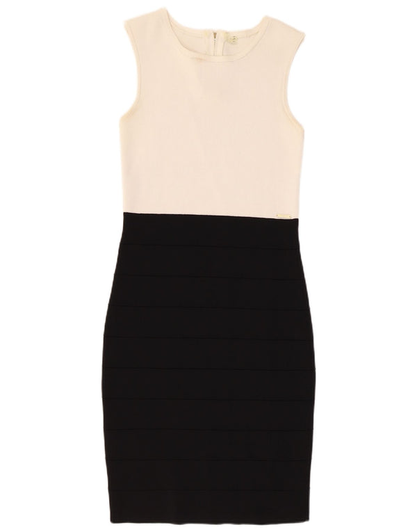 Abito aderente senza maniche da donna Guess UK 4 XS Nero Colourblock