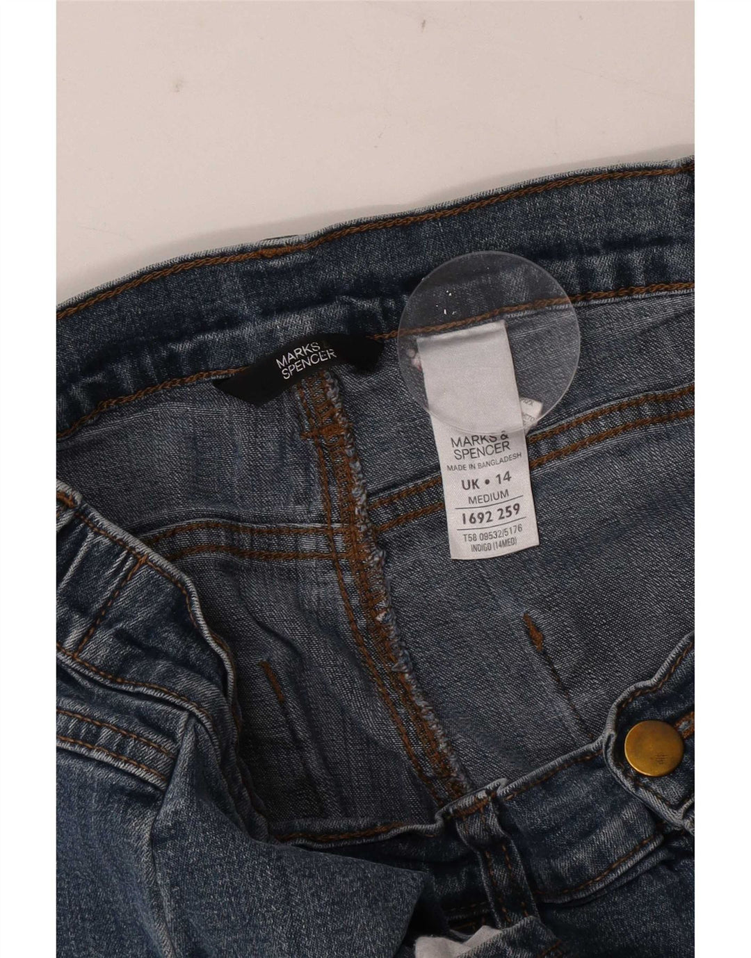 Jeans dritti da donna Marks & Spencer UK 14 medio W34 L28 cotone blu