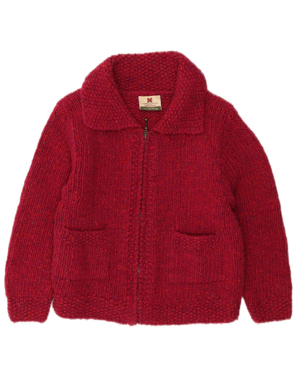 Maglione cardigan per ragazze Carraig Donn 9-10 anni grande bordeaux screziato