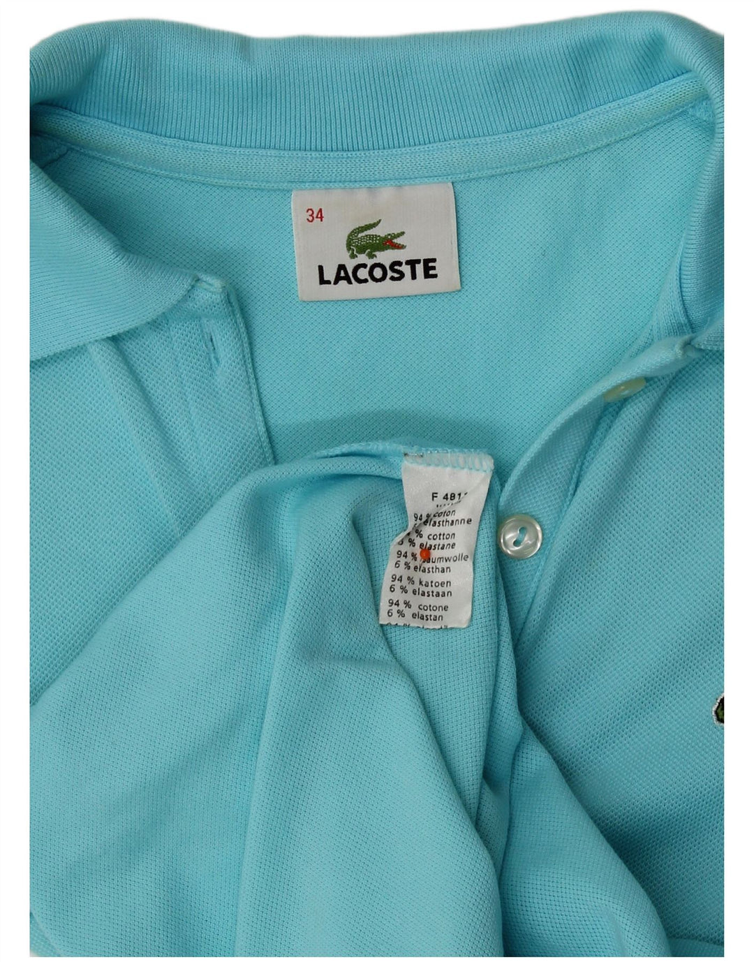 Polo da donna Lacoste taglia 34 piccola in cotone blu