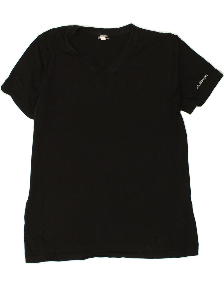 KAPPA Mens T-Shirt Top Medium Black Cotton | Vintage Kappa | Thrift | Second-Hand Kappa | Used Clothing | Messina Hembry 