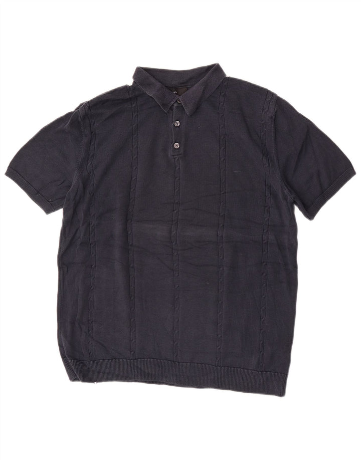Marks & Spencer Maglione da uomo con collo alto autografo blu navy medio