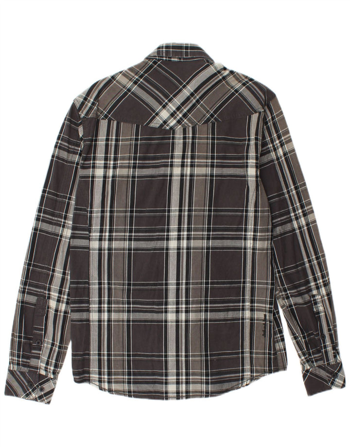 JACK & JONES Camicia da uomo piccola in cotone a quadri grigi