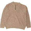 EDDIE BAUER Mens Tall Button Neck Jumper Sweater 2XL Beige Cotton Vintage Eddie Bauer and Second-Hand Eddie Bauer from Messina Hembry 