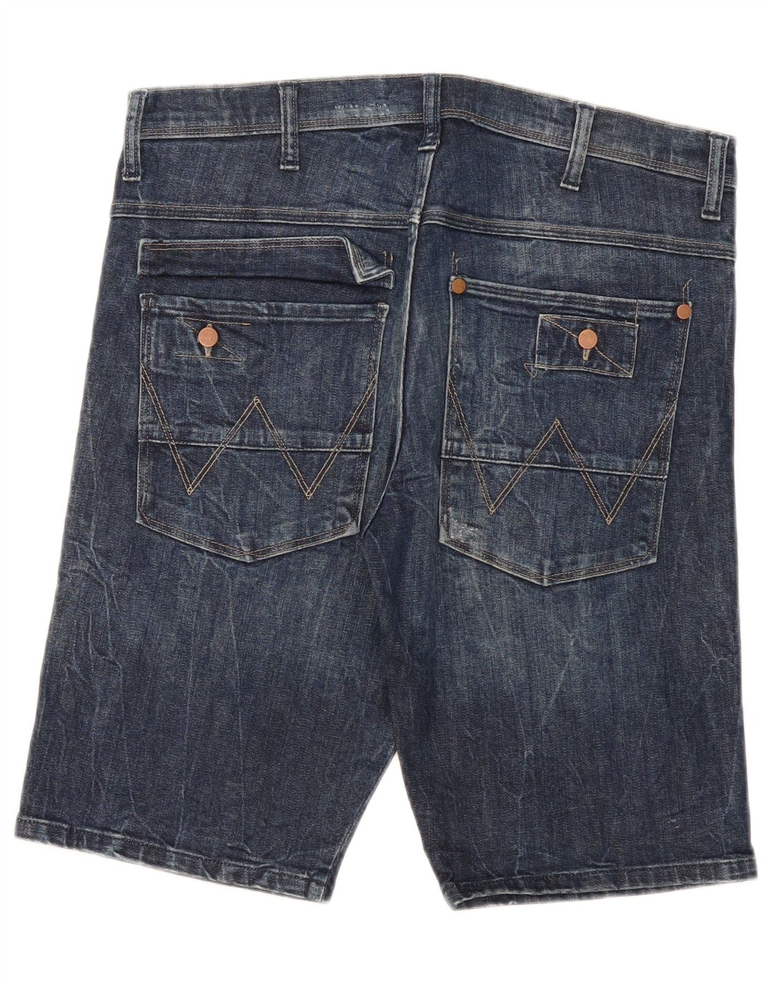 Pantaloncini di jeans Kurt da uomo Wrangler W32 cotone blu medio