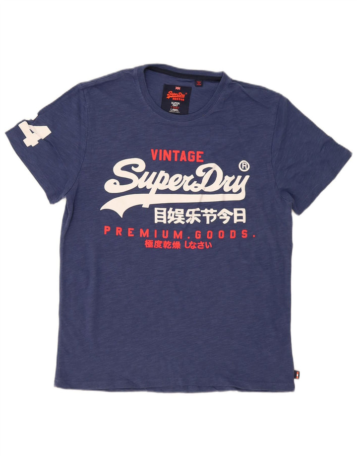 T-shirt grafica da uomo Superdry Top 2XL in cotone blu