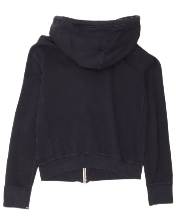 Maglione corto con cappuccio e zip da donna Abercrombie & Fitch UK 14 Blu navy medio