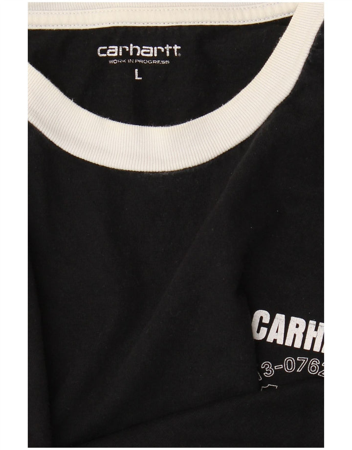 CARHARTT Top grafico da uomo a maniche lunghe a righe nere larghe