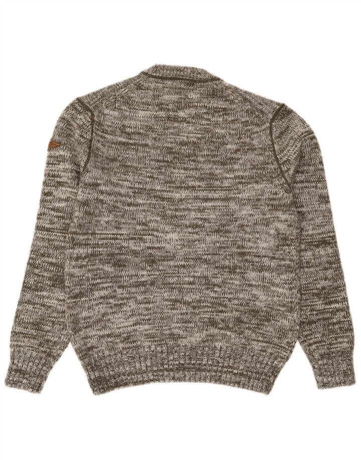 Maglione da uomo con scollo a V Aviazione Navale Lana screziata grigio medio
