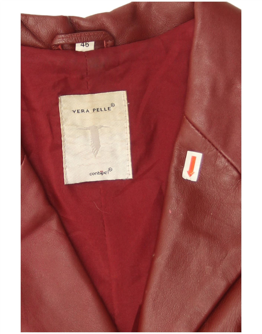 Giacca Blazer in Pelle da Donna a 3 Bottoni Conbipel IT 46 Large in Pelle Bordeaux