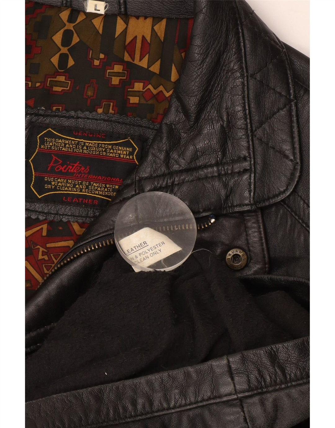 Giacca in pelle da uomo Pointers UK 40 grande in pelle nera