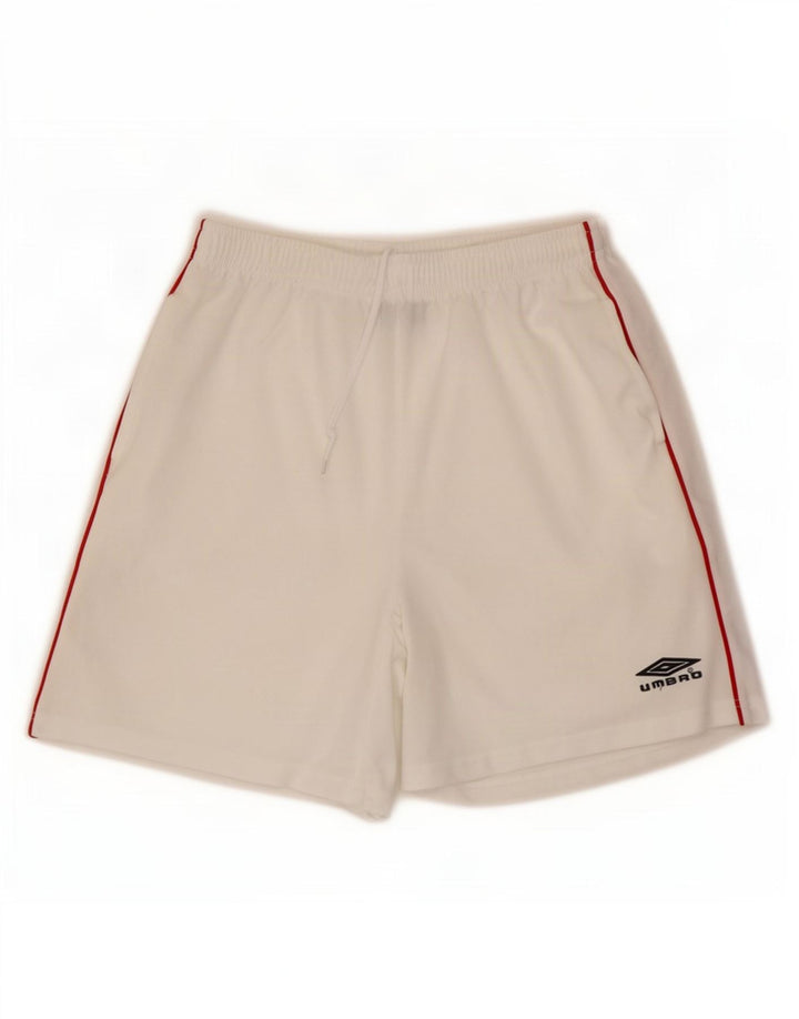 Pantaloncini sportivi da uomo Umbro in poliestere bianco medio