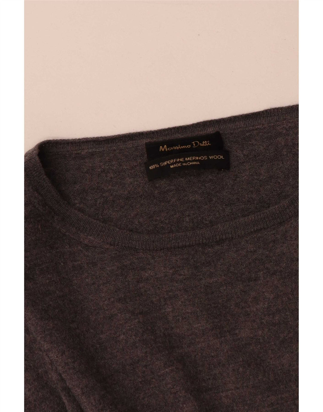 Massimo Dutti Maglione Bambina con Scollo a Barca 7-8 Anni in Lana Grigia