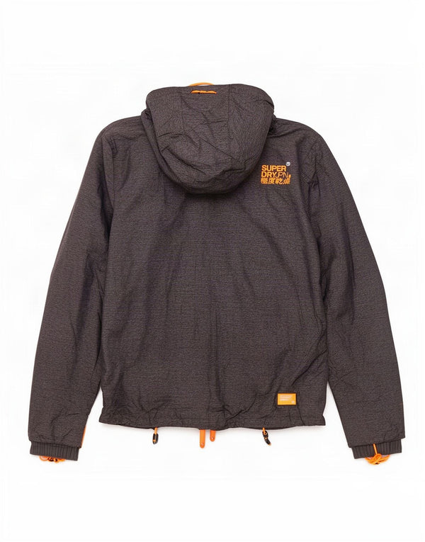 Giacca a vento con cappuccio da uomo Superdry Windcheater UK 38 Nylon grigio medio