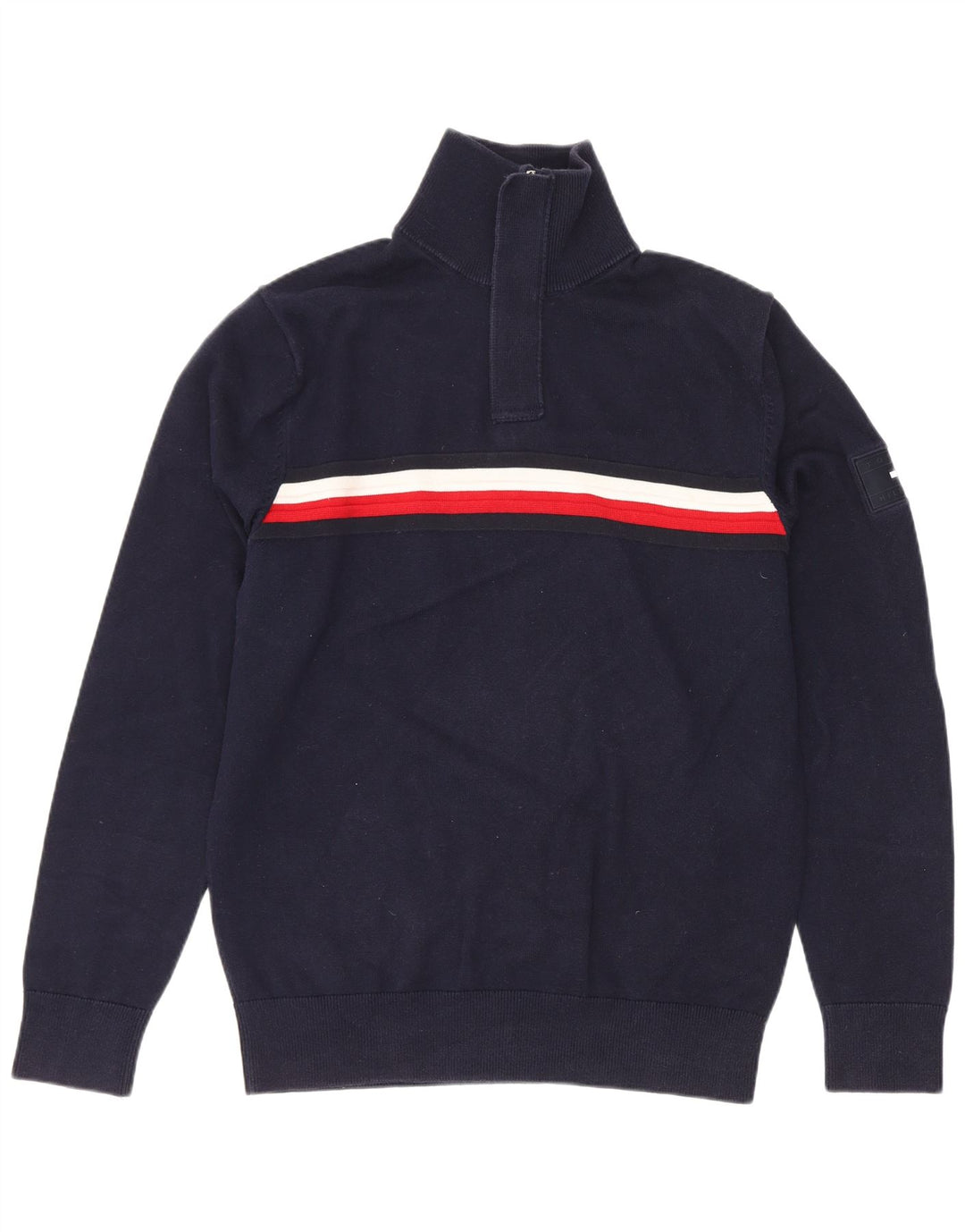 Tommy Hilfiger Uomo Maglione con zip Collo Maglione color block blu navy medio