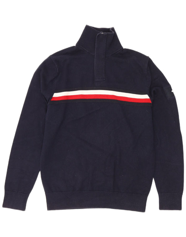 Tommy Hilfiger Uomo Maglione con zip Collo Maglione color block blu navy medio