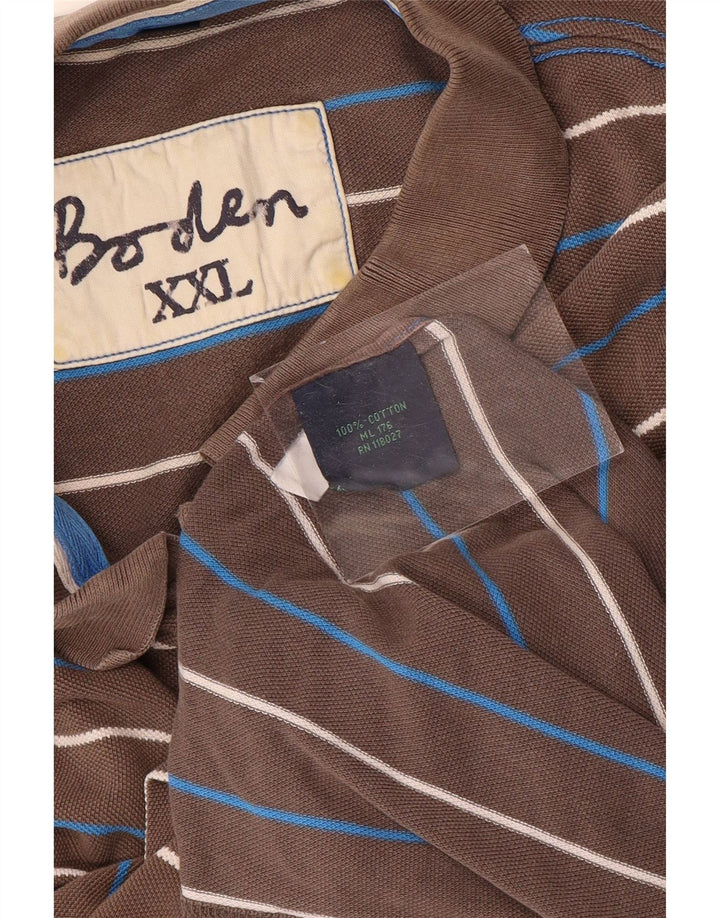 Polo da uomo Boden 2XL in cotone a righe grigie