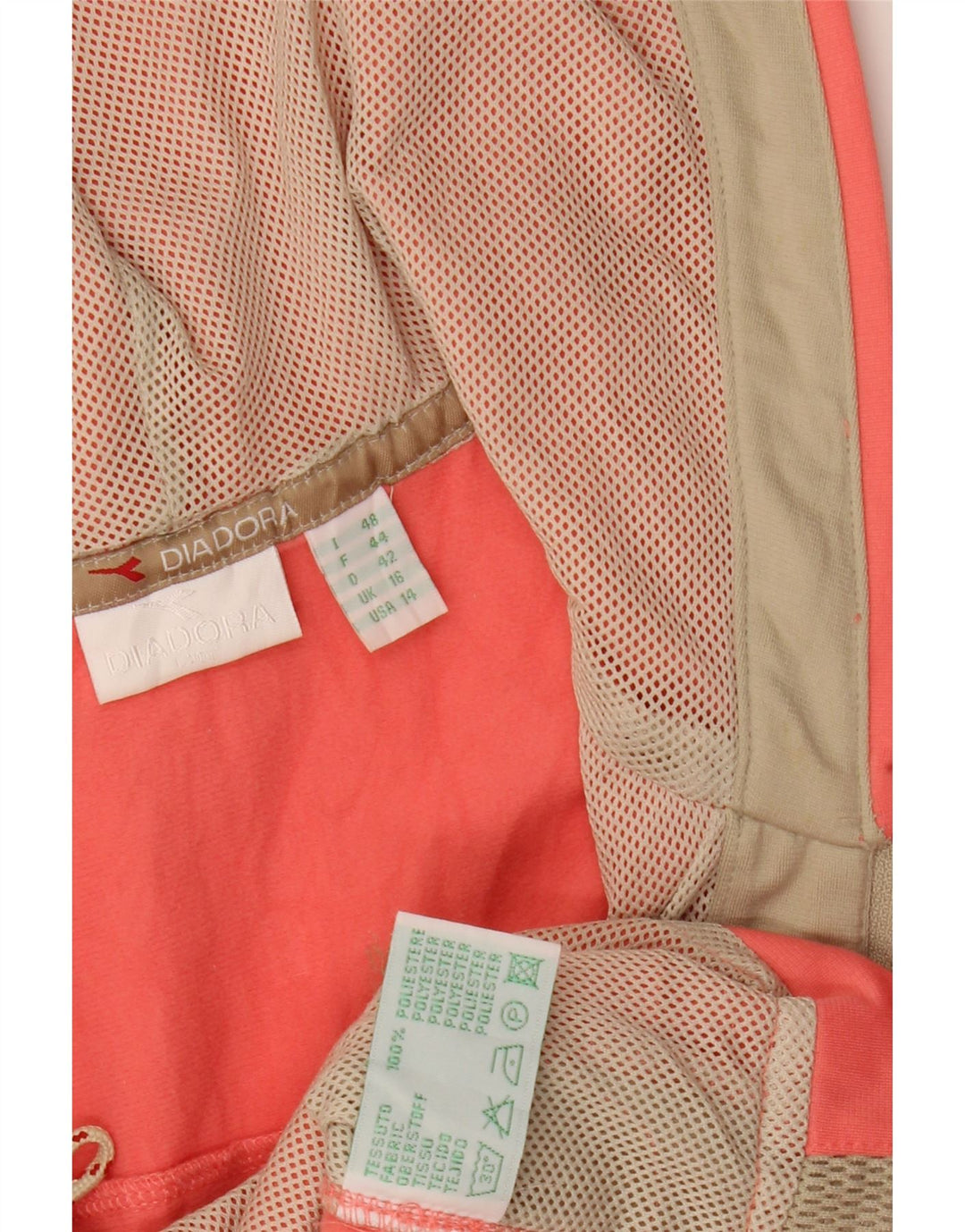 DIADORA Giacca da tuta da donna con cappuccio UK 16 Large Rosa Colourblock