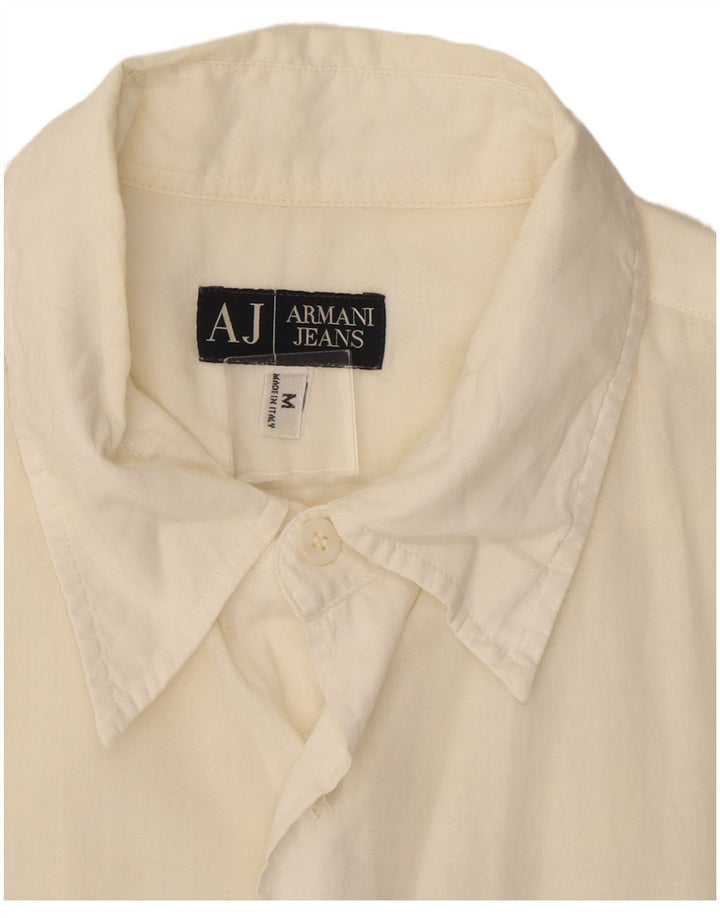 Camicia Armani Jeans Uomo Manica Corta Bianco Medio