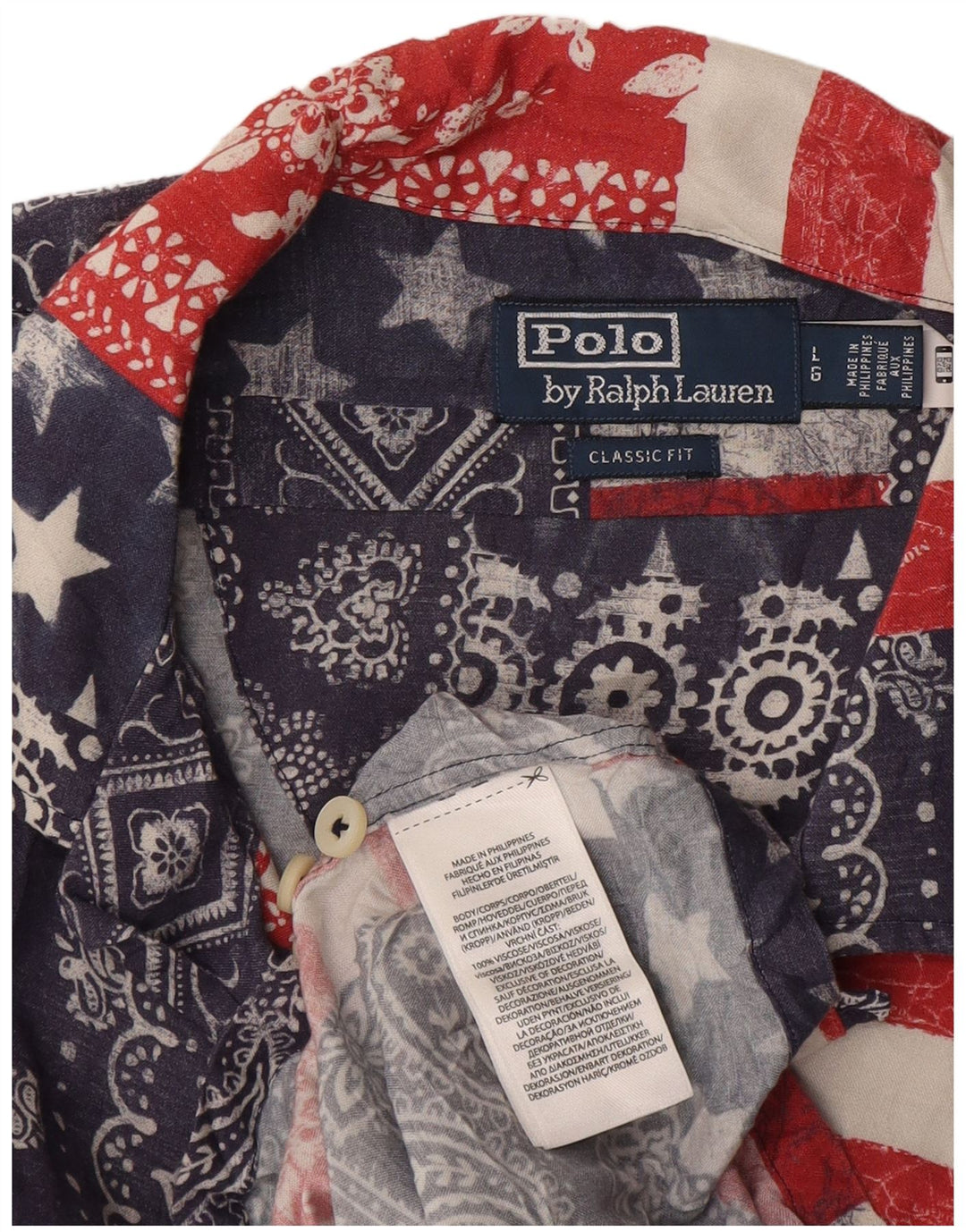 Polo Ralph Lauren Camicia a maniche corte da uomo Grande patchwork blu navy